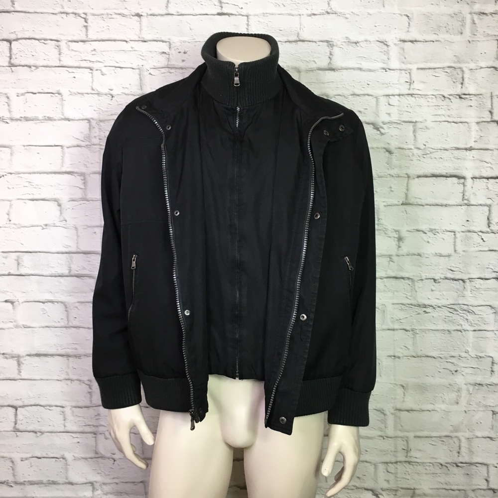 Calvin Klein Zip Up Bomber Jacket Black Large